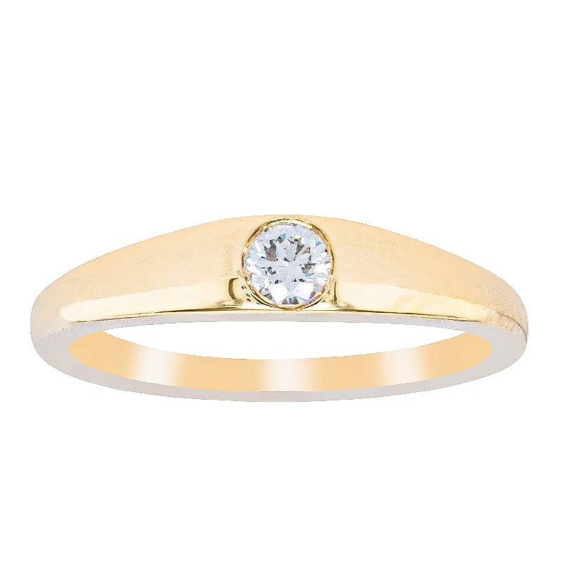 18ct Yellow Gold .16ct Diamond Gypsy Ring