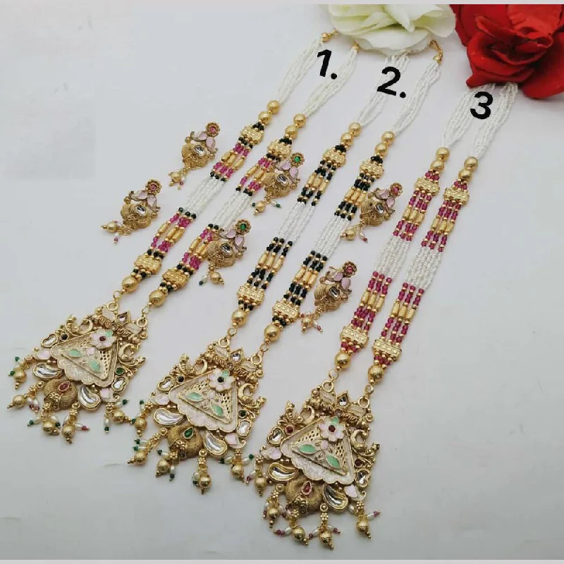 FS Collection Gold Plated Long Necklace Set (1 Piece Only Assorted Design)