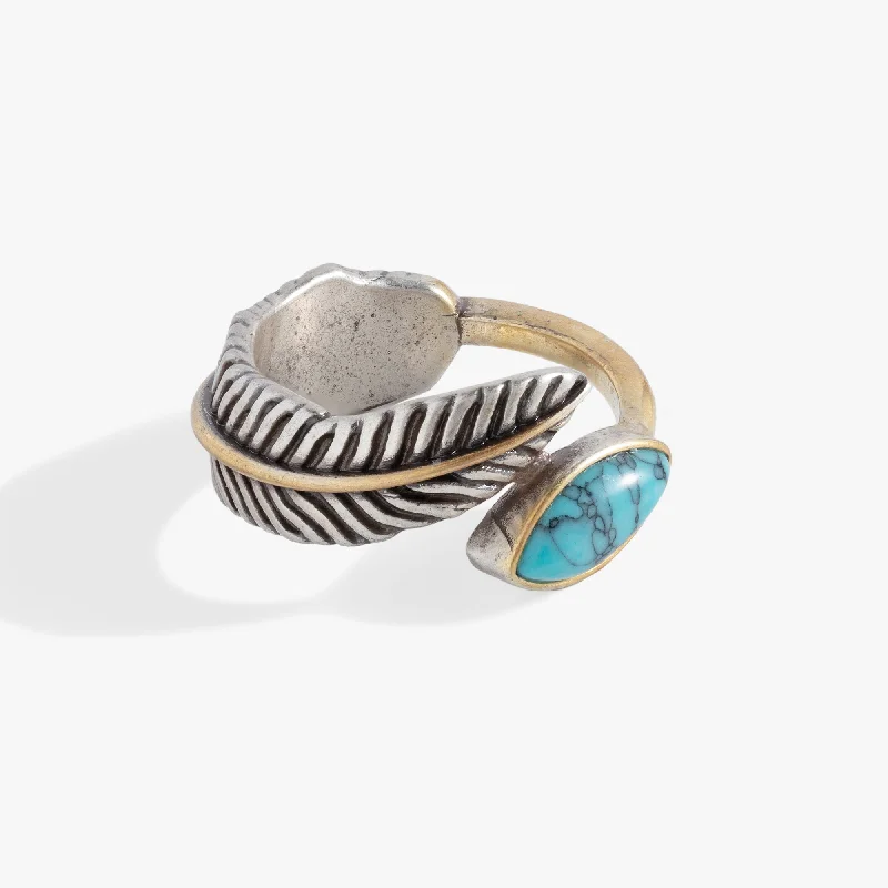 Turquoise Feather Ring