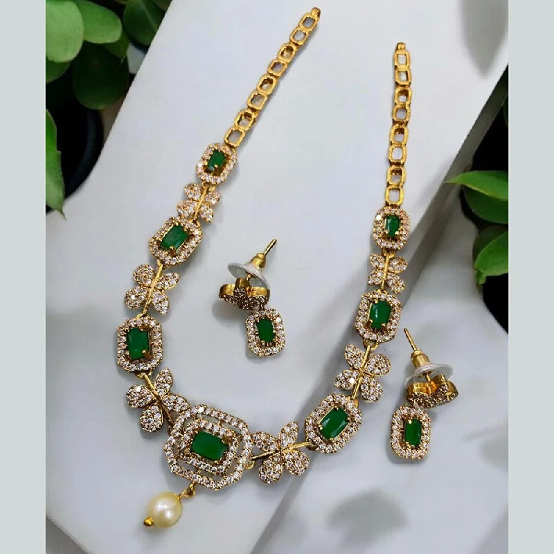 Sona Creation Gold Plated Austrian Stone Necklace Set