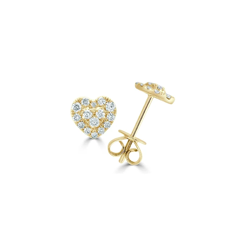 Joelle Diamond Heart Earrings 18K Gold 1/3 CT TDW