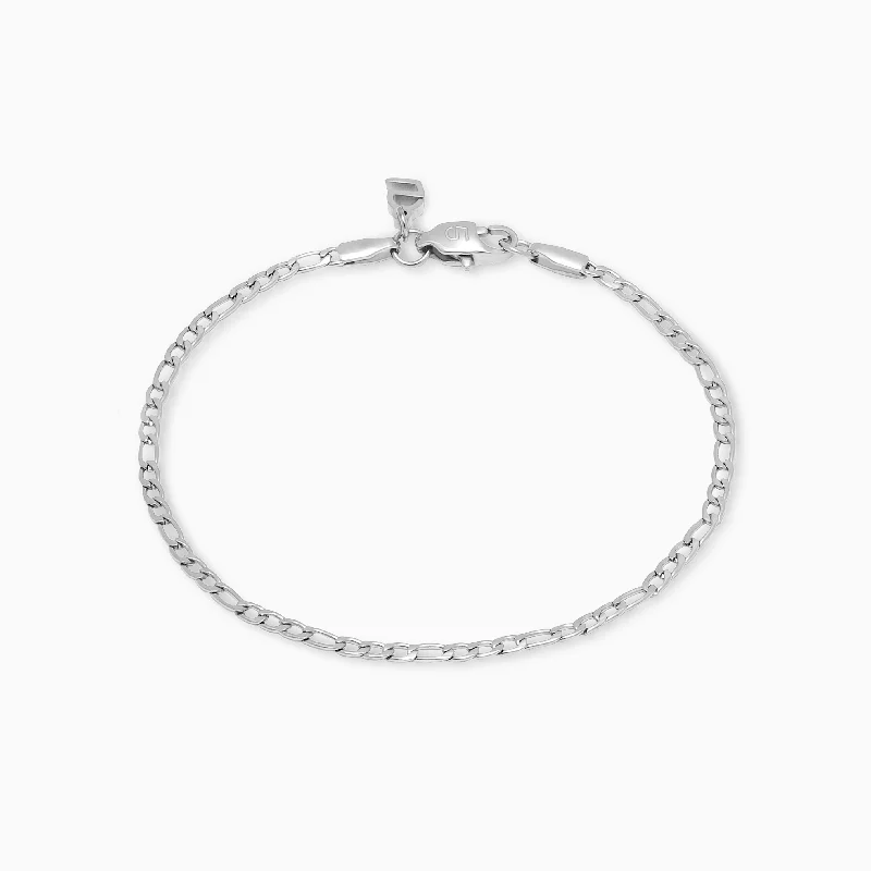 Bracelet Figaro 2 mm argenté