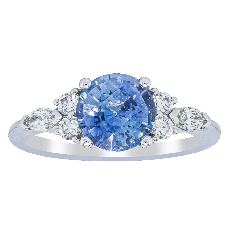 18ct White Gold 1.80ct Sapphire & Diamond Oriana Ring