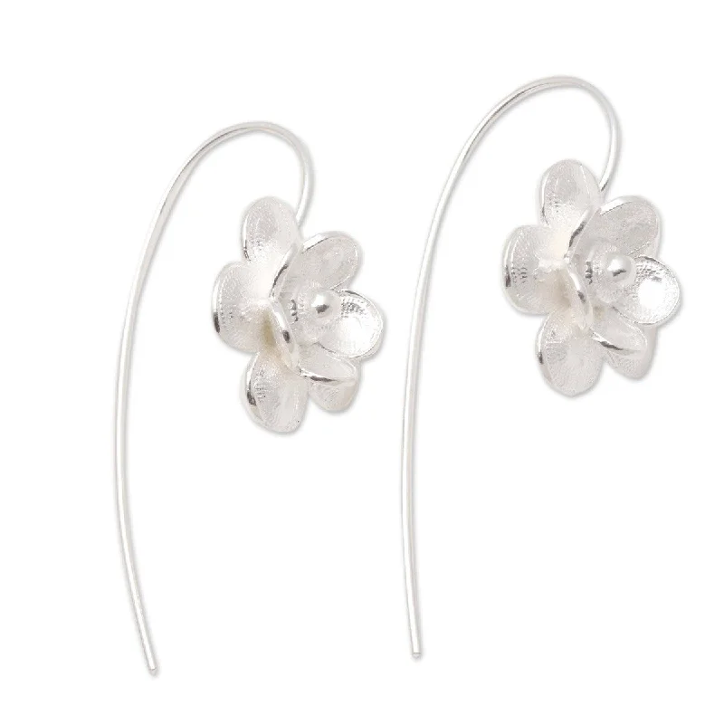 NOVICA Delicate Bloom, Sterling silver drop earrings - 1*0.6