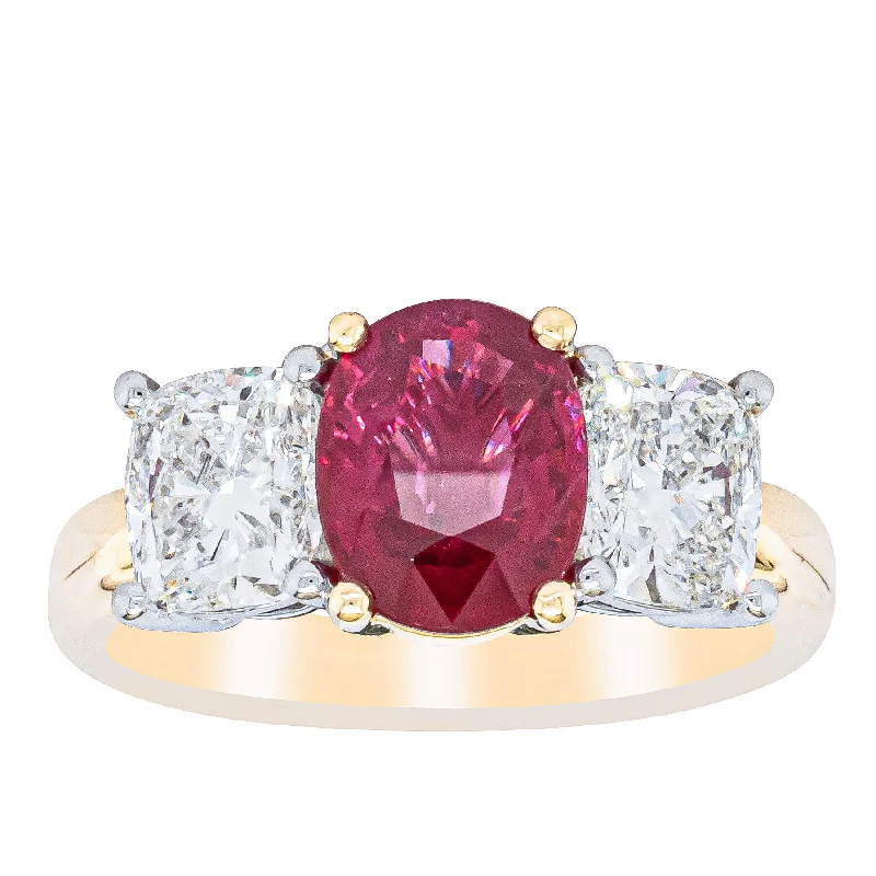 18ct Yellow Gold 2.02ct Ruby & Diamond Ring