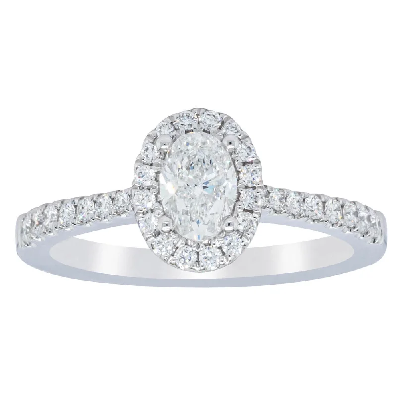 18ct White Gold .50ct Oval Cut Diamond Lola Ring