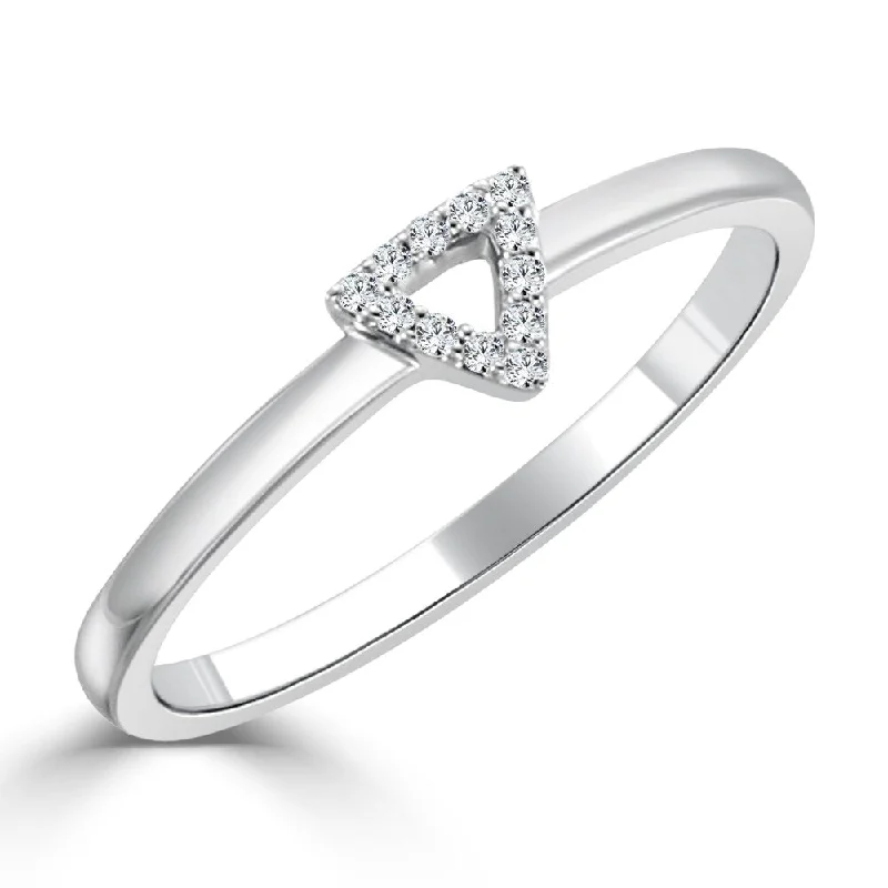 Auriya 10k Gold 0.05ctw Petite Triangle-shape Diamond Ring