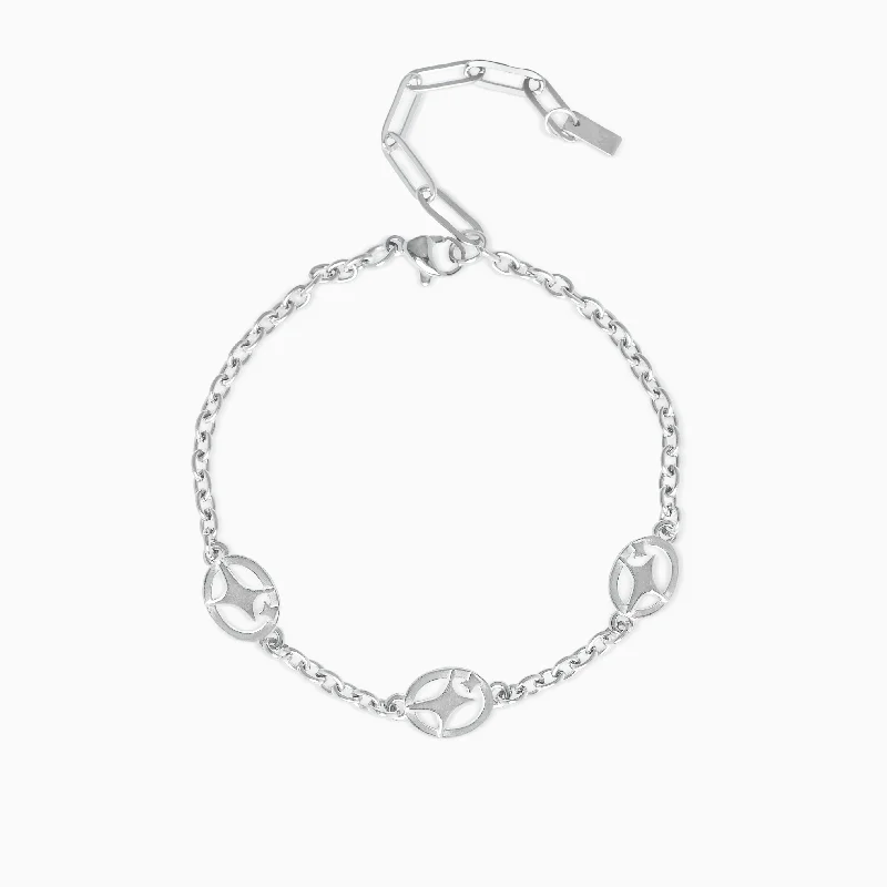 Bracelet câble Signature argenté