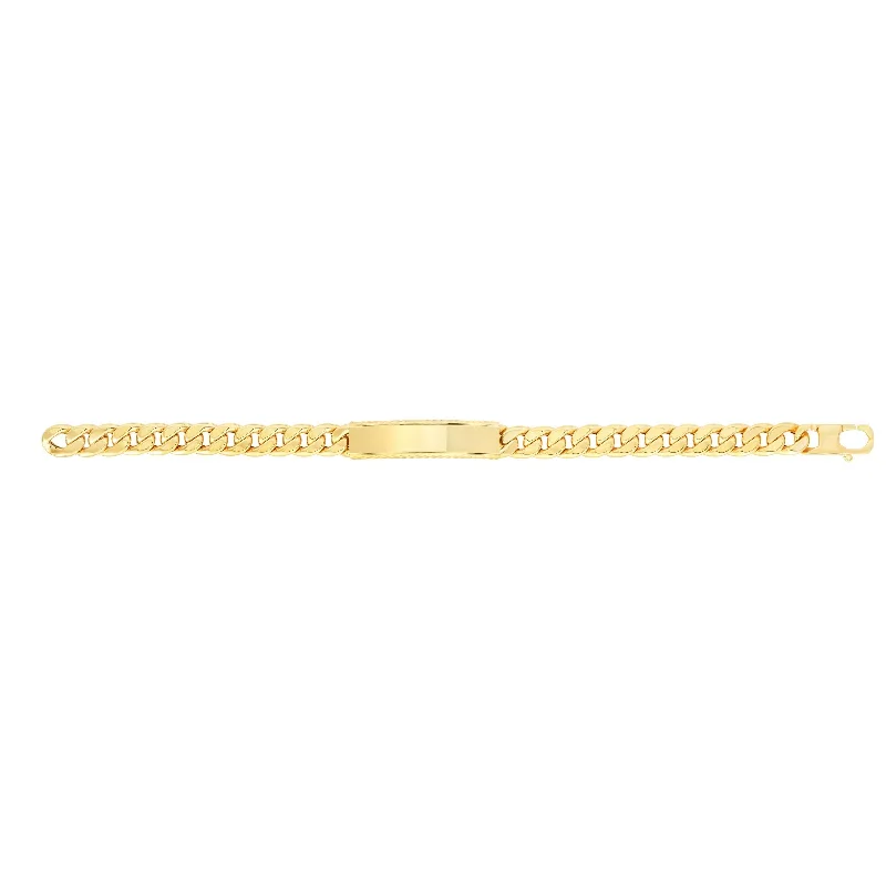 14kt Gold 8 inches Yellow Finish 9.5x47mm(CE).8.4mm(Ch) Polished ID Bracelet with Lobster Clasp