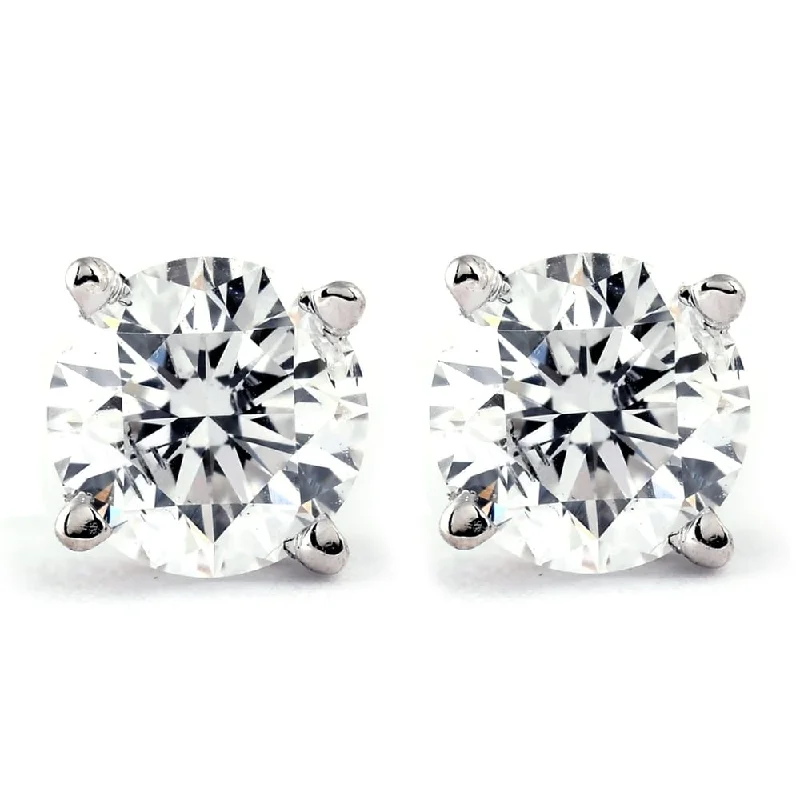 14k Gold 1ct TDW Genuine White Brilliant Diamond Stud Earrings