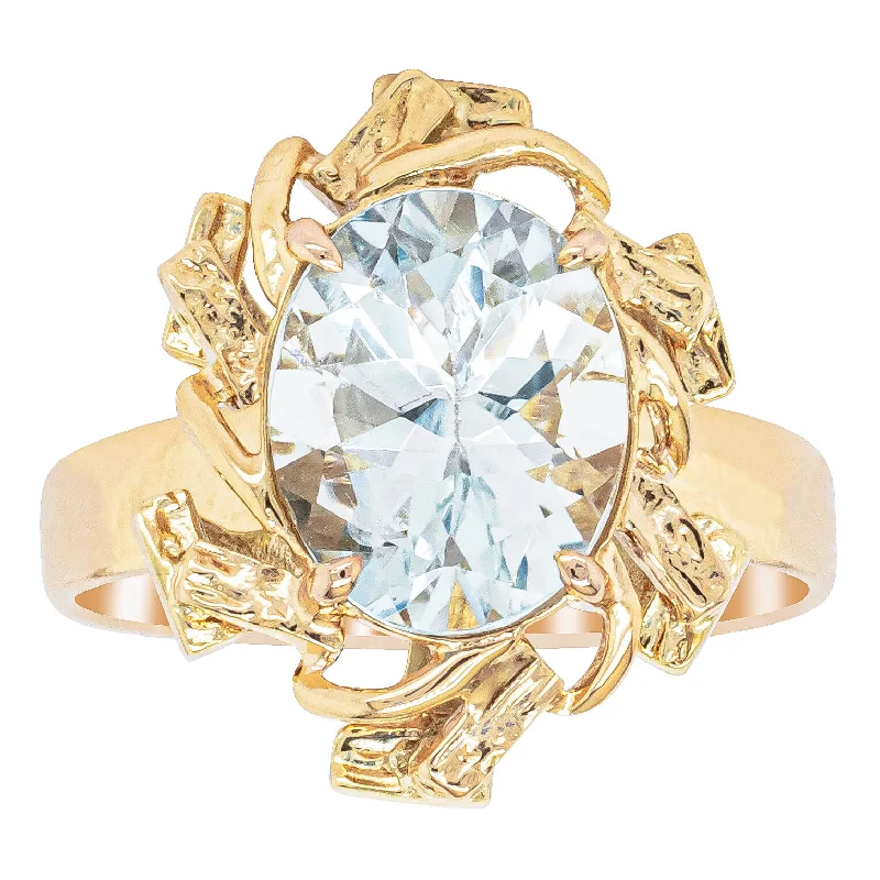 Deja Vu 10ct Yellow Gold 2.22ct Aquamarine Ring