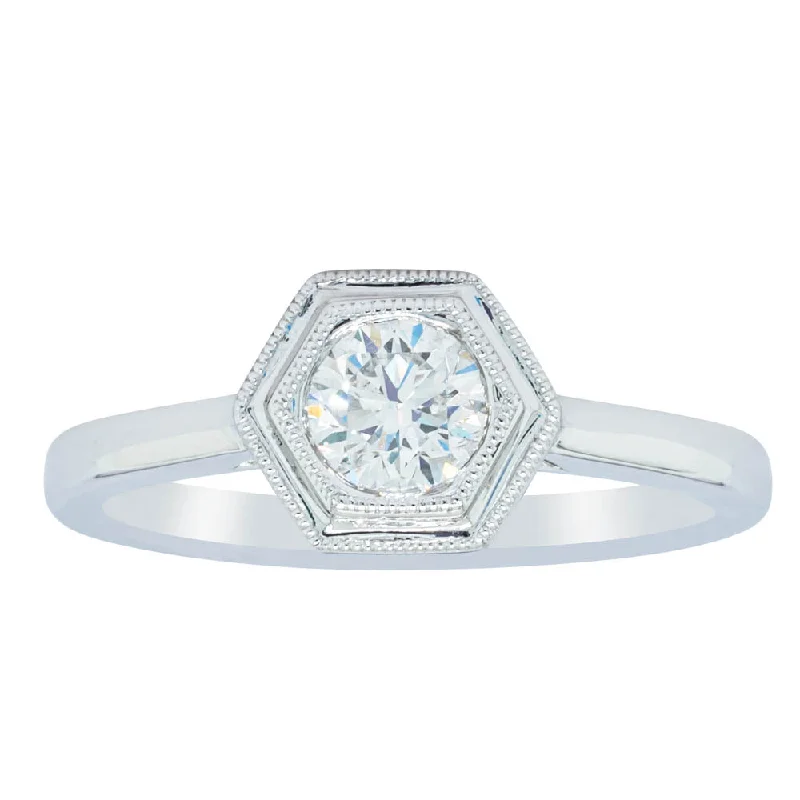 18ct White Gold .51ct Diamond Windsor Ring