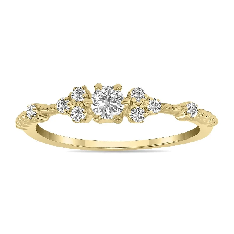 Marquee 1/3 CTW Lab Grown Diamond Ring in 10K Yellow Gold (F-G Color, VS1- VS2 Clarity)