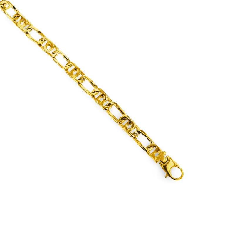 14KT YELLOW GOLD 8.2MM MEN'S ANCHOR LINK BRACELET