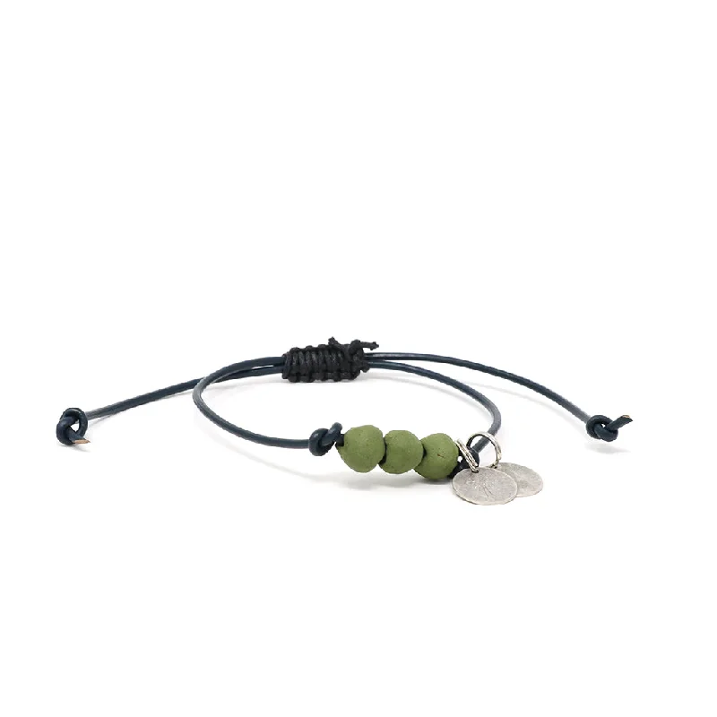 Olive Moss Vegan Leather Pipeline Bracelet