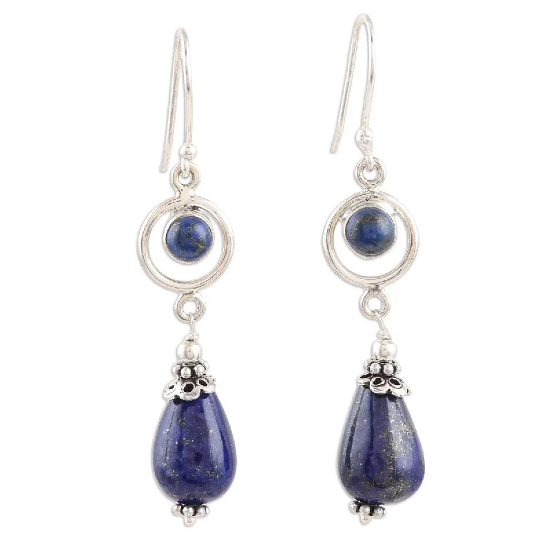 NOVICA Cold Fusion, Lapis lazuli dangle earrings