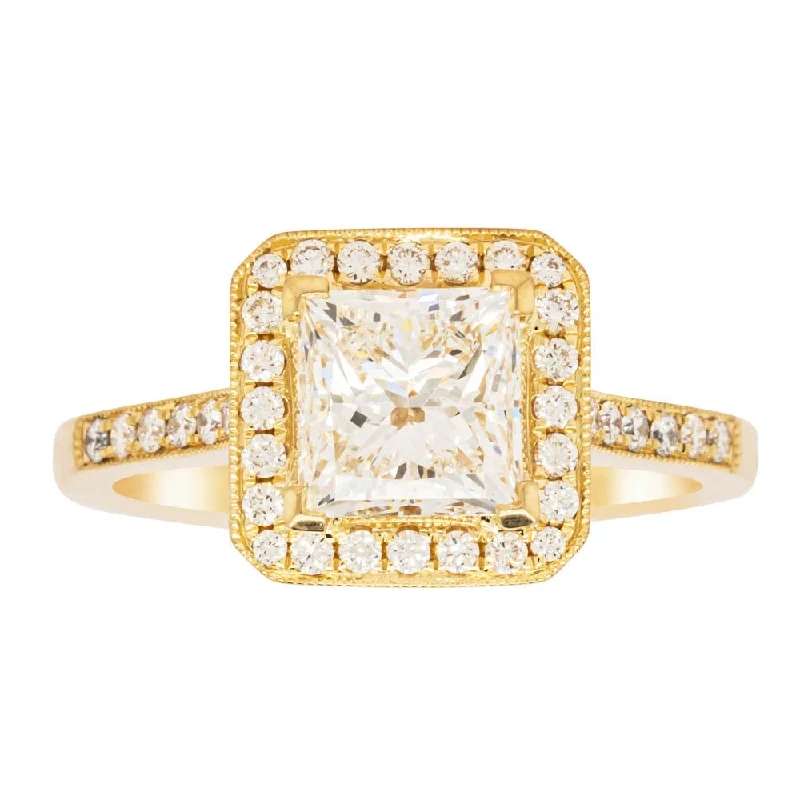 18ct Yellow Gold 1.70ct Princess Cut Diamond Mandalay Ring