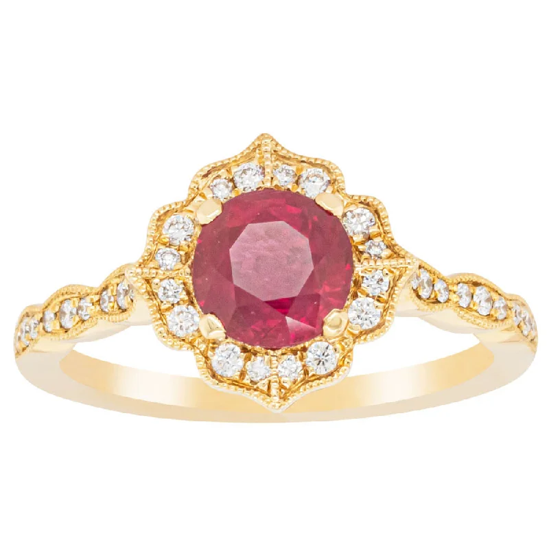 18ct Yellow Gold 1.33ct Ruby & Diamond Paramount Ring