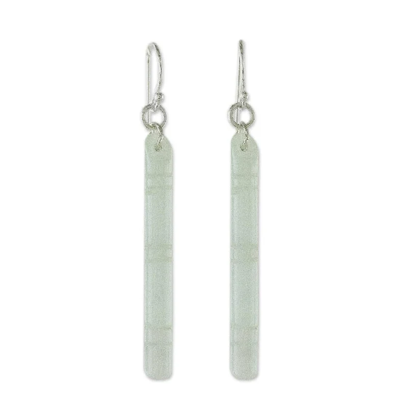 NOVICA Cool Bamboo, Jade dangle earrings - 2.2*0.2