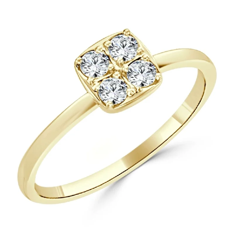 Auriya 10K Gold Stackable Geometric 1/4ct TDW Diamond Ring