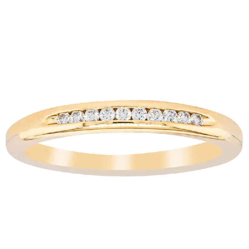 18ct Yellow Gold .09ct Diamond Band