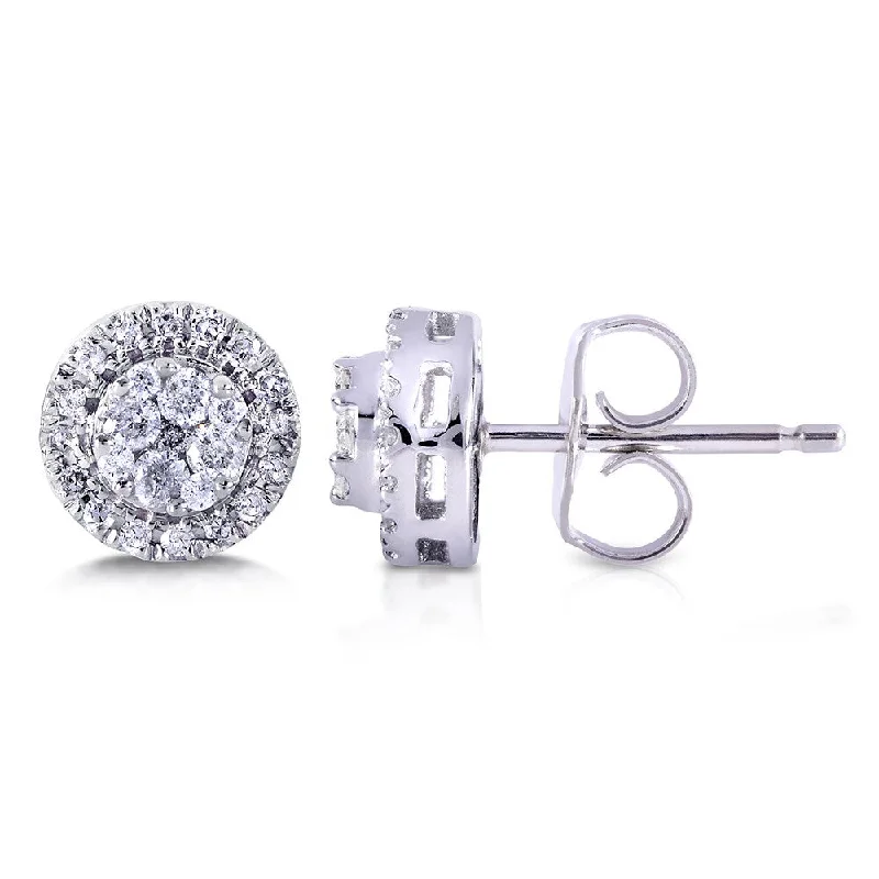 Annello by Kobelli 10k White Gold 1/4ct TDW Diamond Earrings