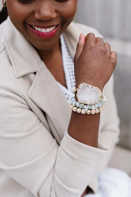 Mari 3-piece Druzy Bracelet Stack - Final Sale