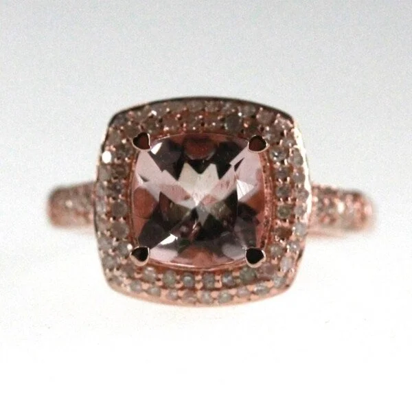 14KT Gold Morganite and Diamond Ring