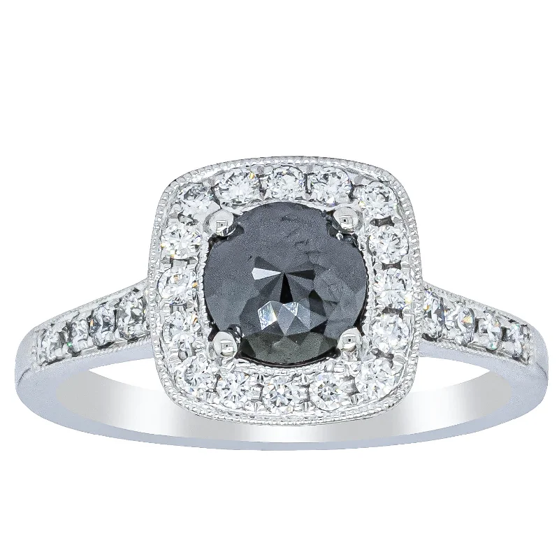 Platinum .60ct Black Diamond Aurora Ring