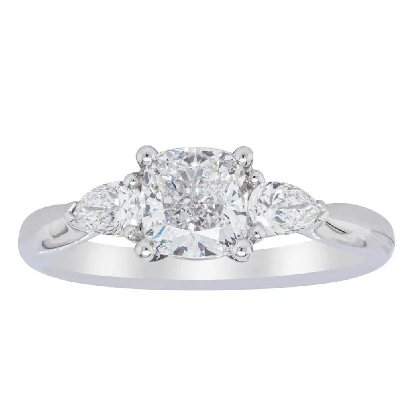 18ct White Gold 1.01ct Cushion Cut Diamond Ayla Ring