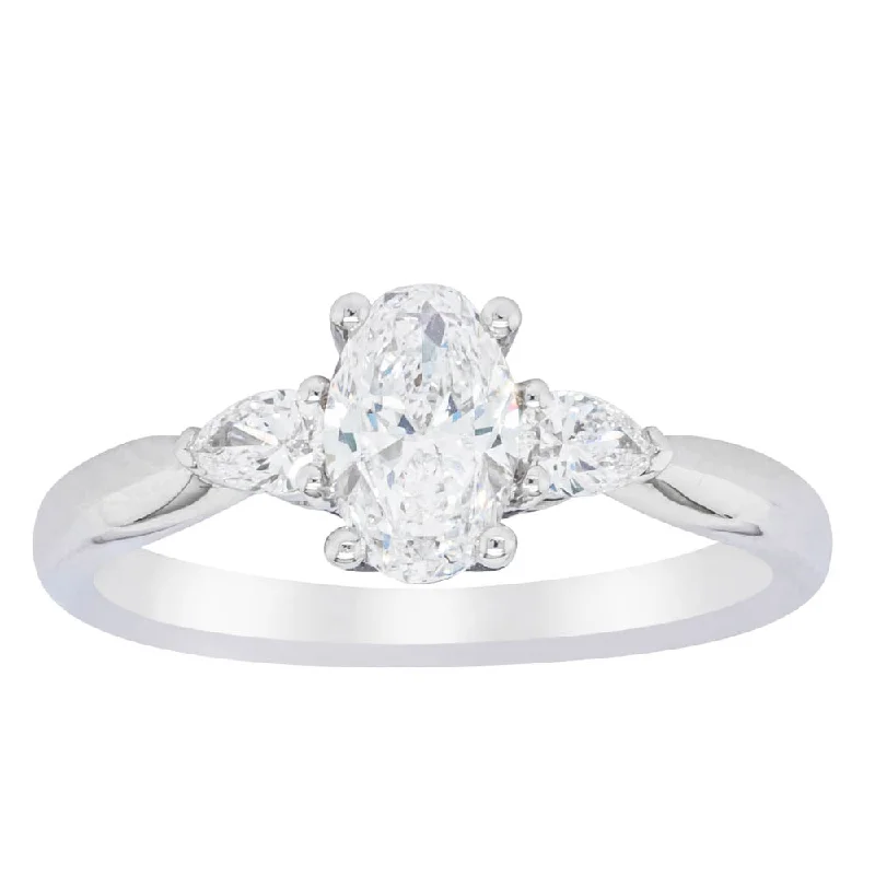 18ct White Gold .70ct Oval Cut Diamond Ayla Ring