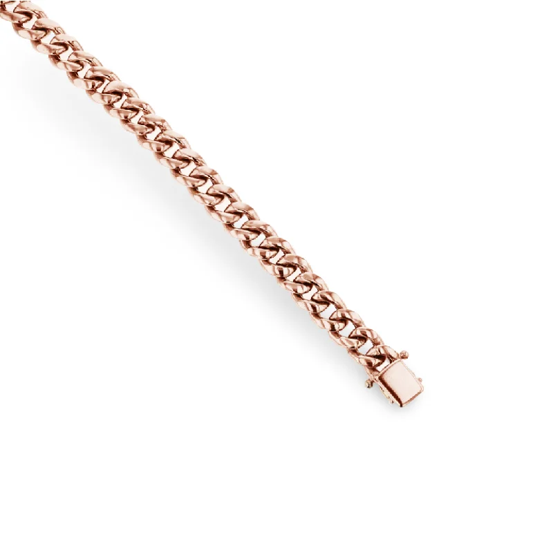 14KT ROSE GOLD 10MM MEN'S CURB LINK BRACELET