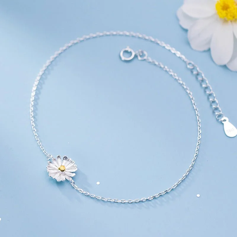 Sunflower Sterling Silver Bracelet