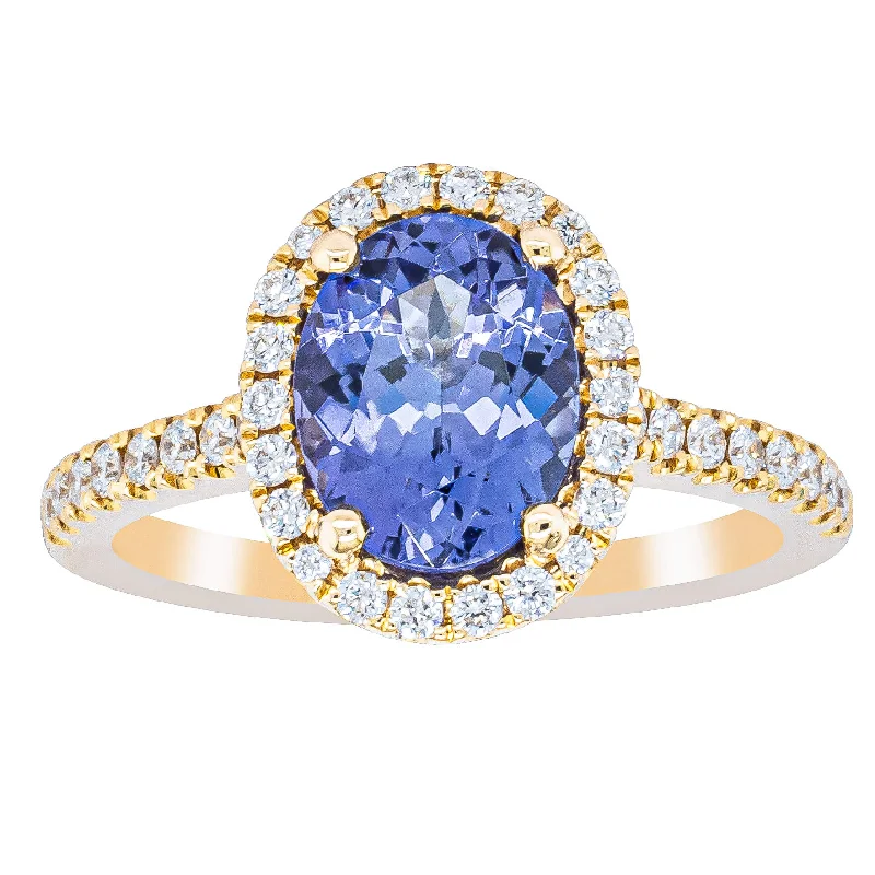 18ct Yellow Gold 1.95ct Tanzanite & Diamond Ring