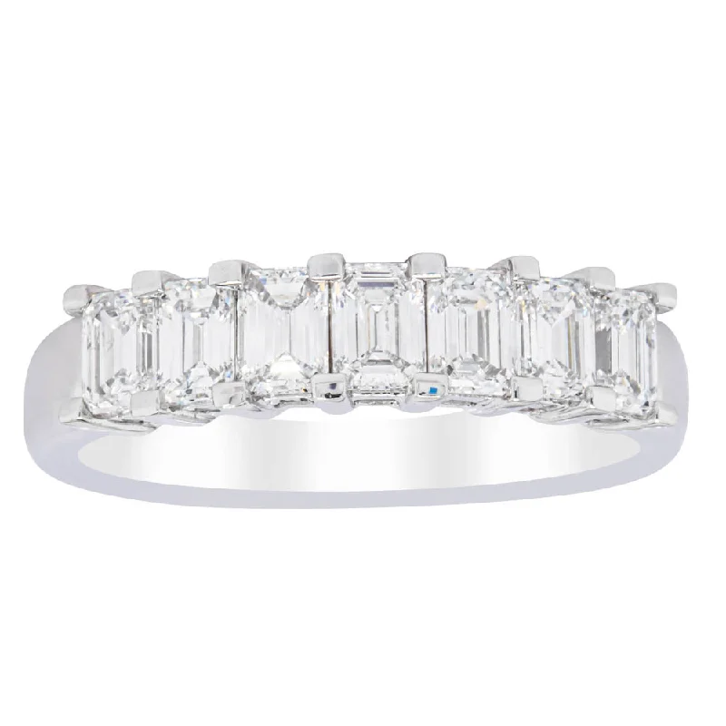 18ct White Gold 1.30ct Emerald Cut Diamond Asra Ring