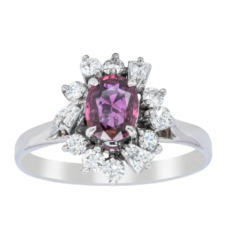 Deja Vu 18ct White Gold .62ct Ruby & Diamond Ring