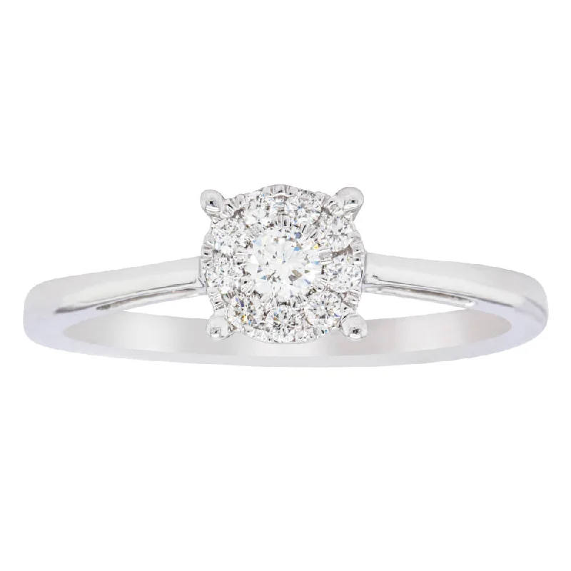 14ct White Gold Diamond Coronet Ring