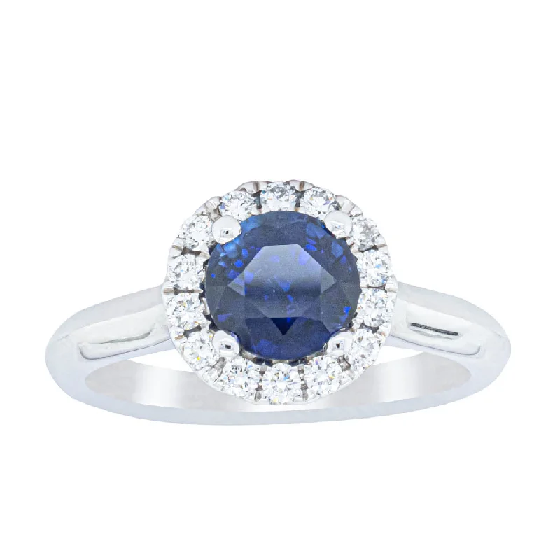 18ct White Gold 1.41ct Sapphire & Diamond Eclipse Ring